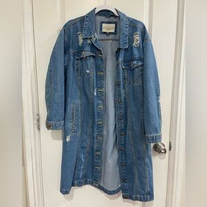Ashley By 26 International Blue Distressed Denim Jacket